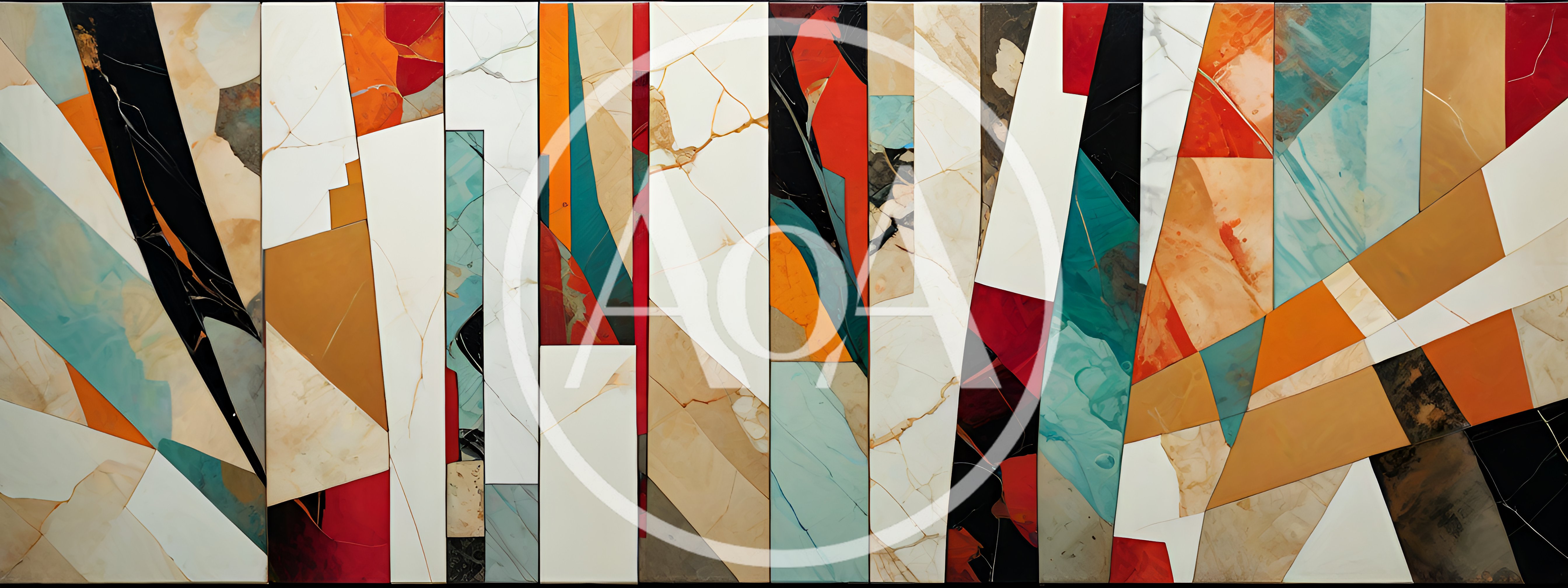 Abstract Geometric Marble Texture Wall Art