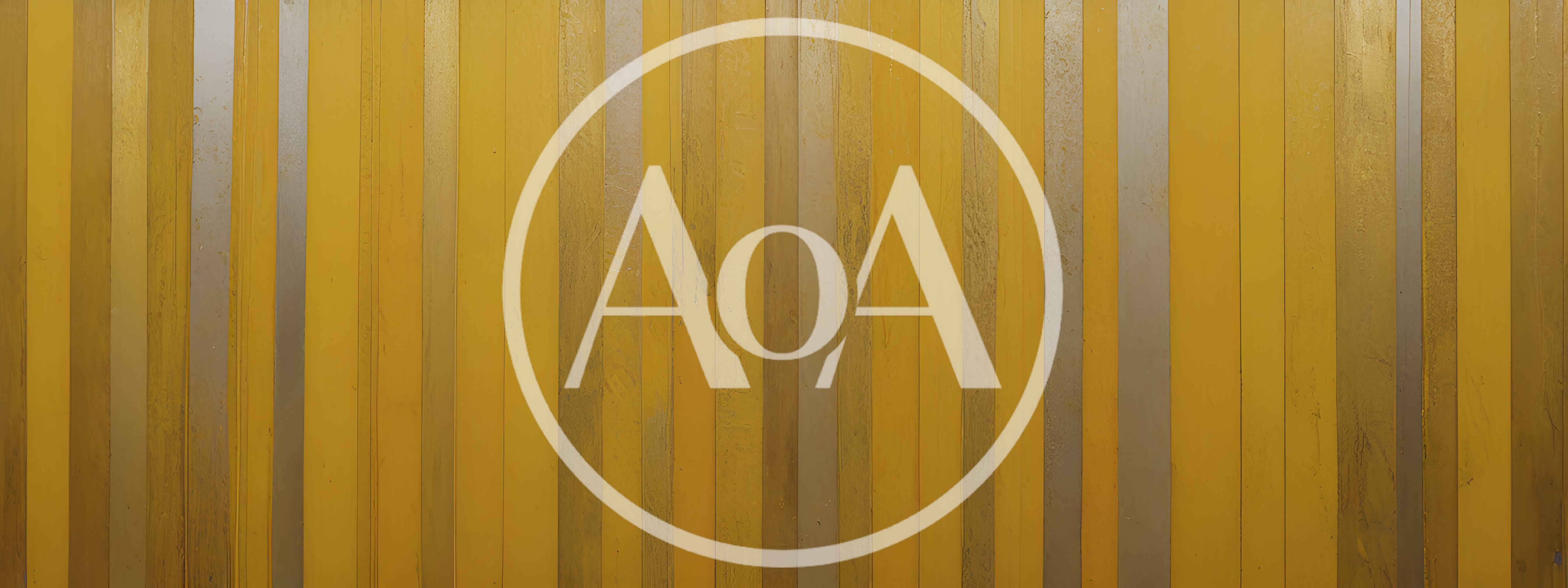 Vertical Yellow And Metallic Gold Painted Wooden Planks