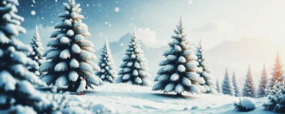 A Lone Penguin Standing In A Snowy Pine Forest