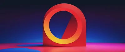 Abstract 3D Archway With Gradient Lighting