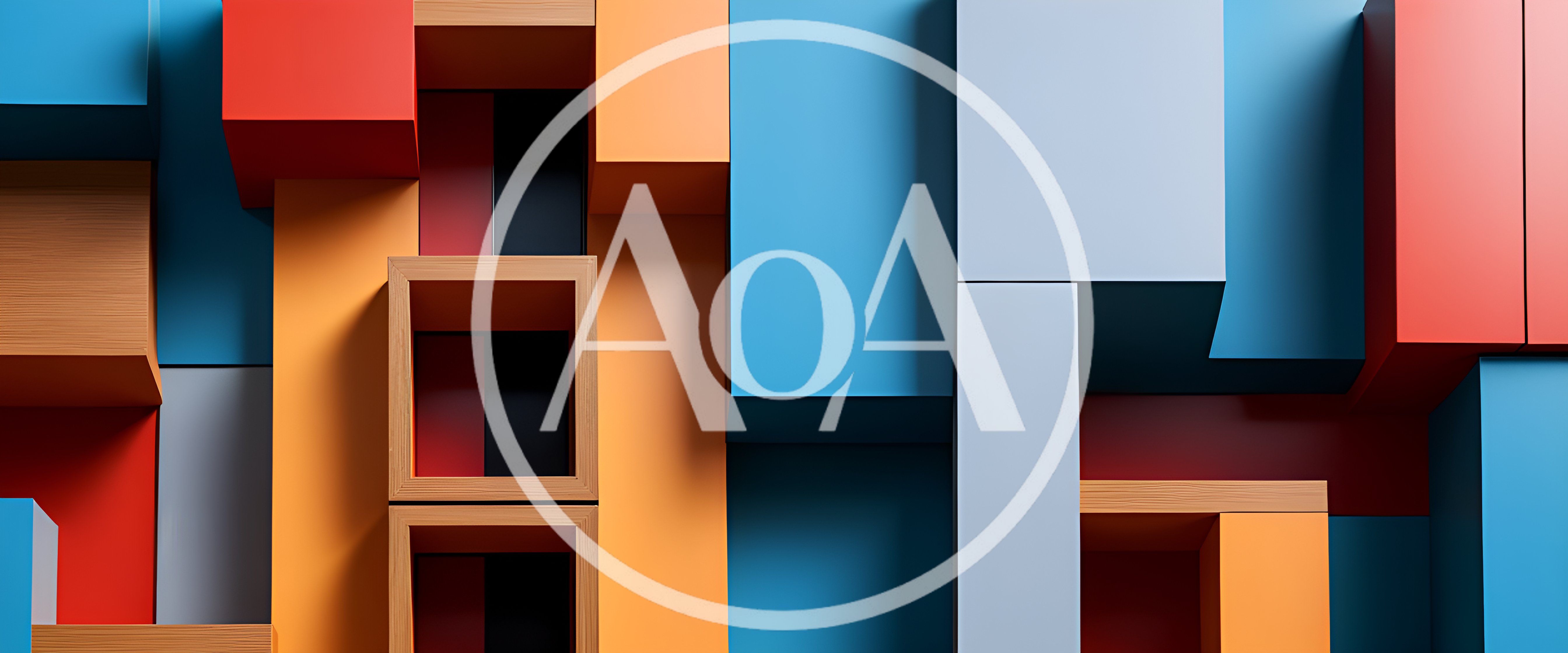 Abstract Geometric Wall With Colorful 3D Blocks
