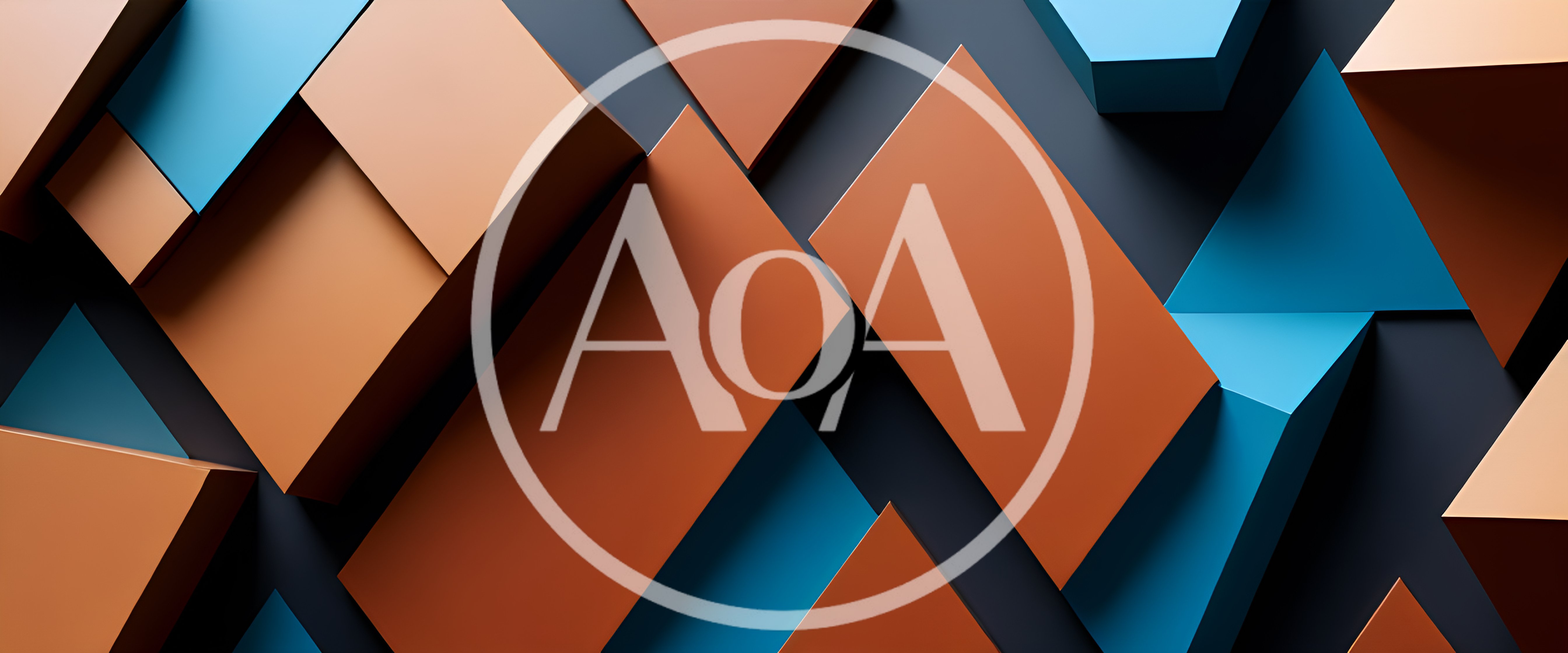 Abstract 3D Geometric Shapes In Blue And Orange