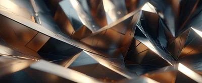 Abstract Geometric Metallic Surface With Sharp Edges