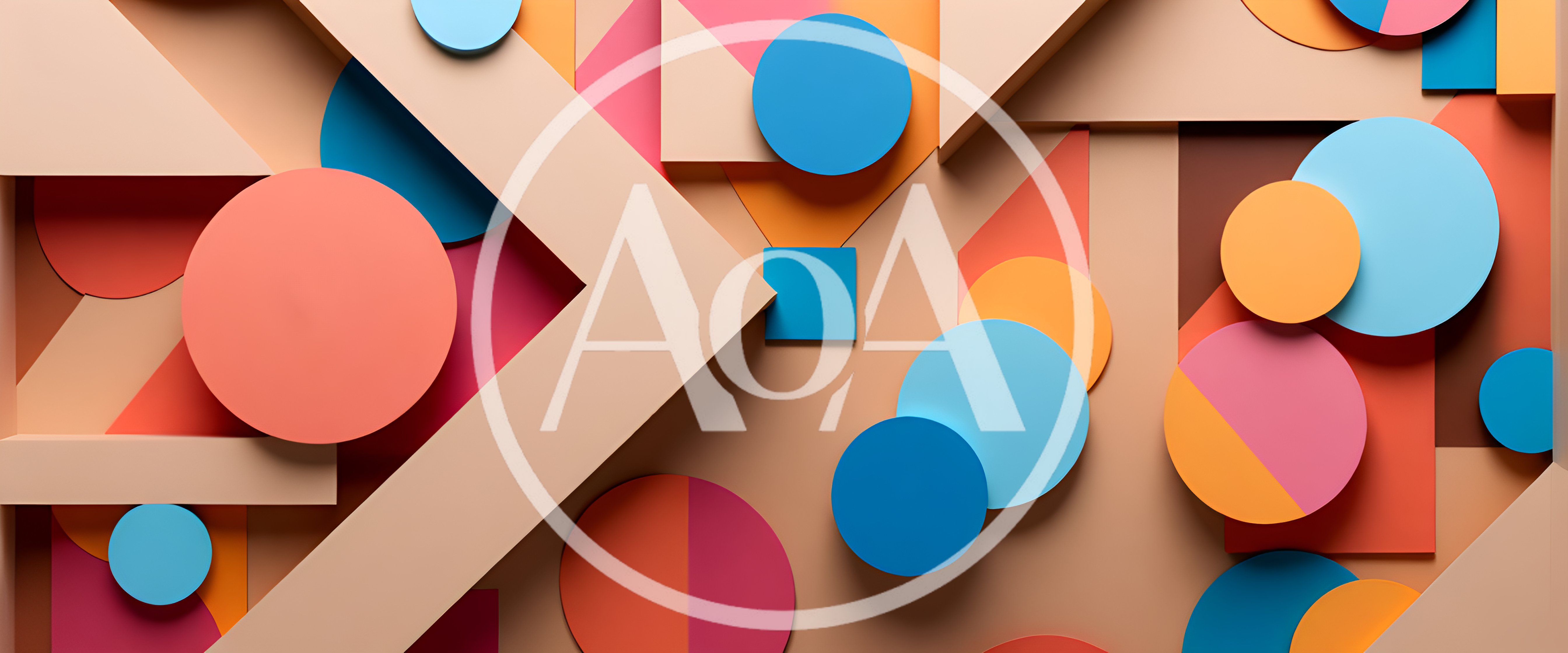 Abstract Geometric Composition With Colorful 3D Shapes