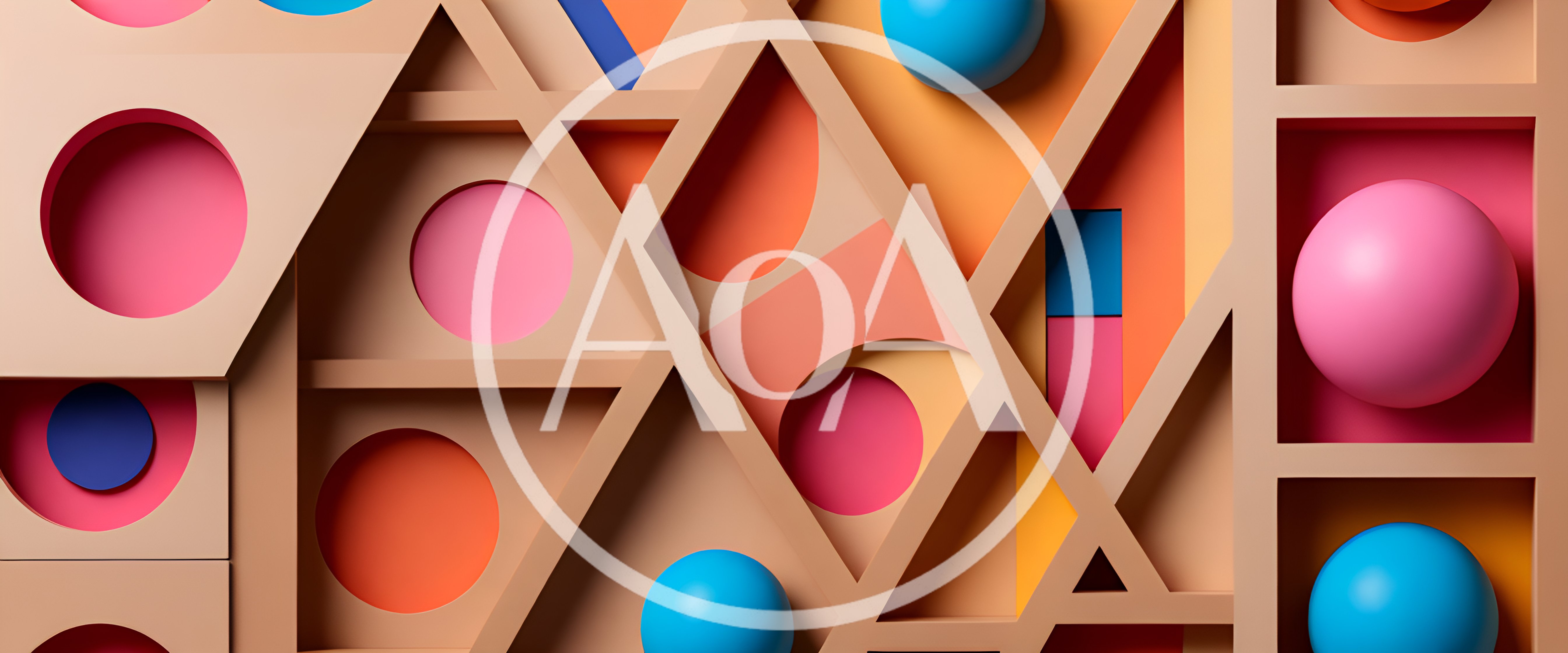 Abstract Geometric Composition With Spheres And Structural Frames