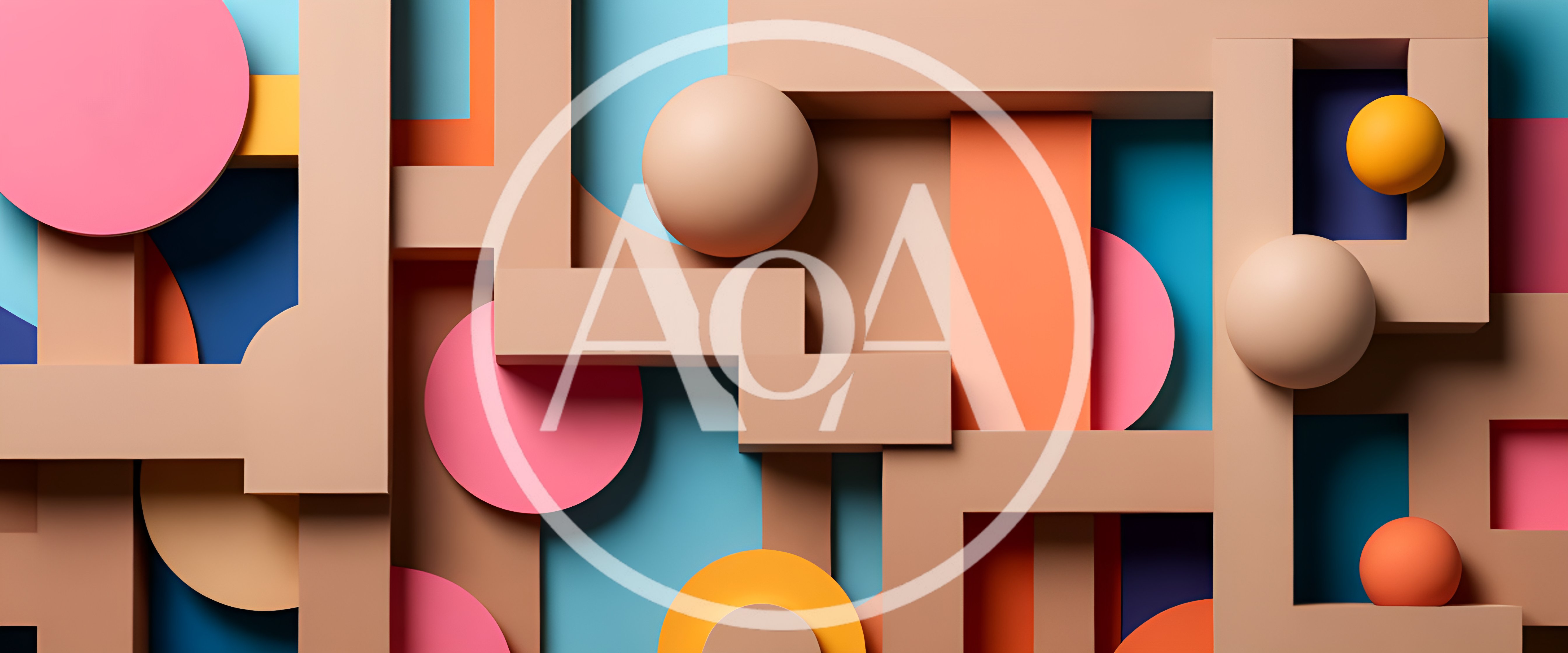 Abstract 3D Geometric Composition With Spheres And Blocks