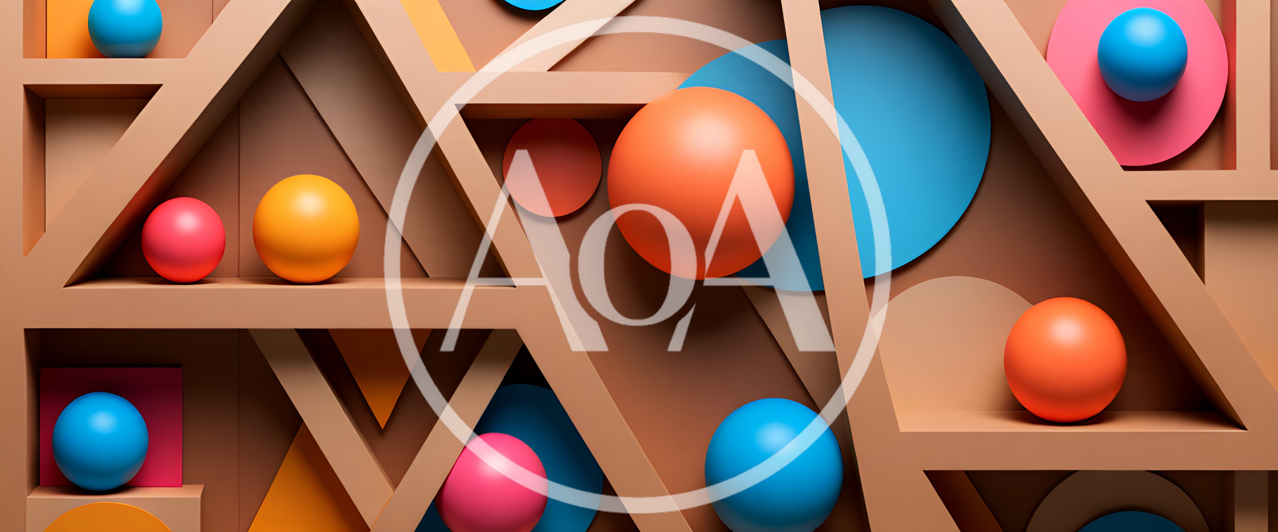Abstract 3D Geometric Composition With Spheres And Shapes