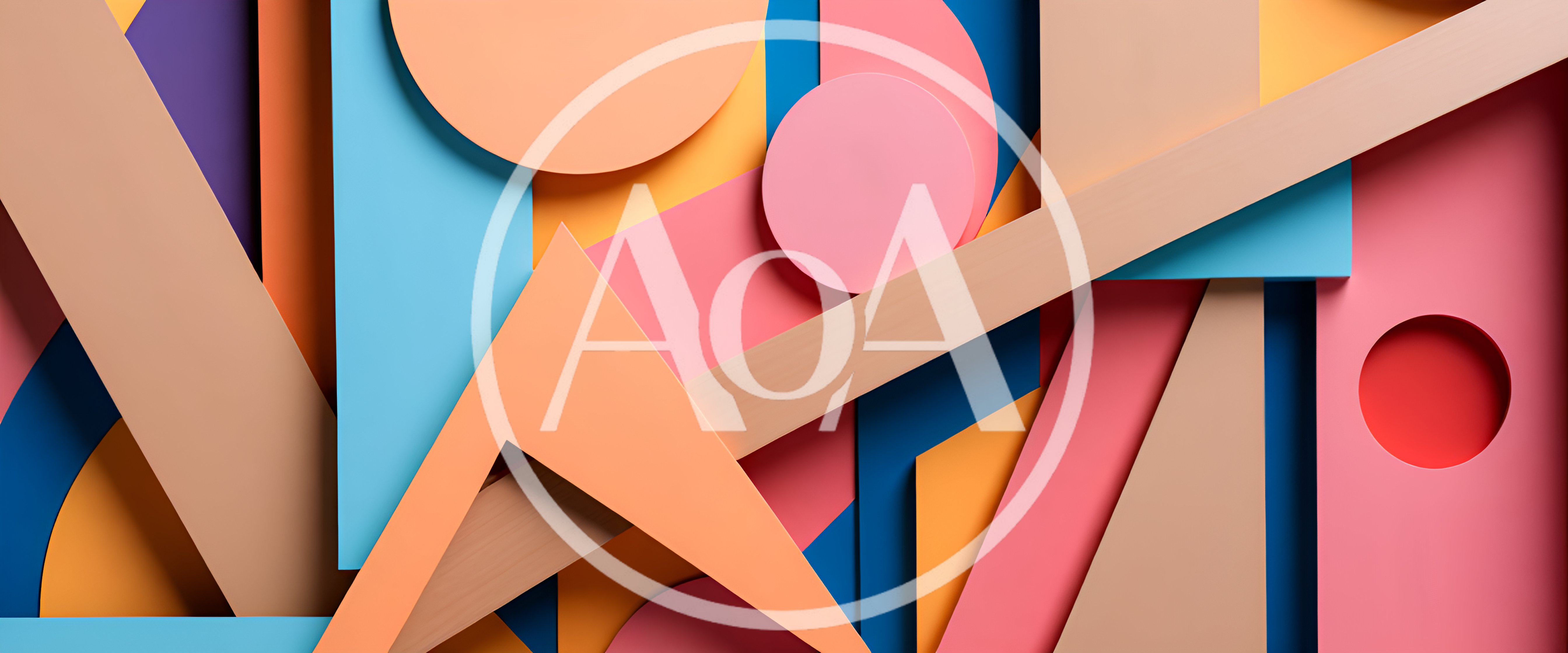 Abstract Geometric Shapes Composition With Vibrant Colors