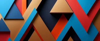 Abstract Geometric Background With Overlapping Colorful Triangles