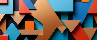 Abstract 3D Geometric Shapes Composition