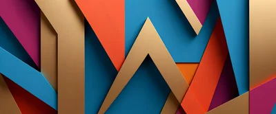 Abstract Geometric Background With Overlapping Colorful Shapes