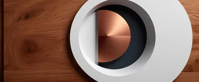 Abstract Geometric Copper And White Circular Wall Art