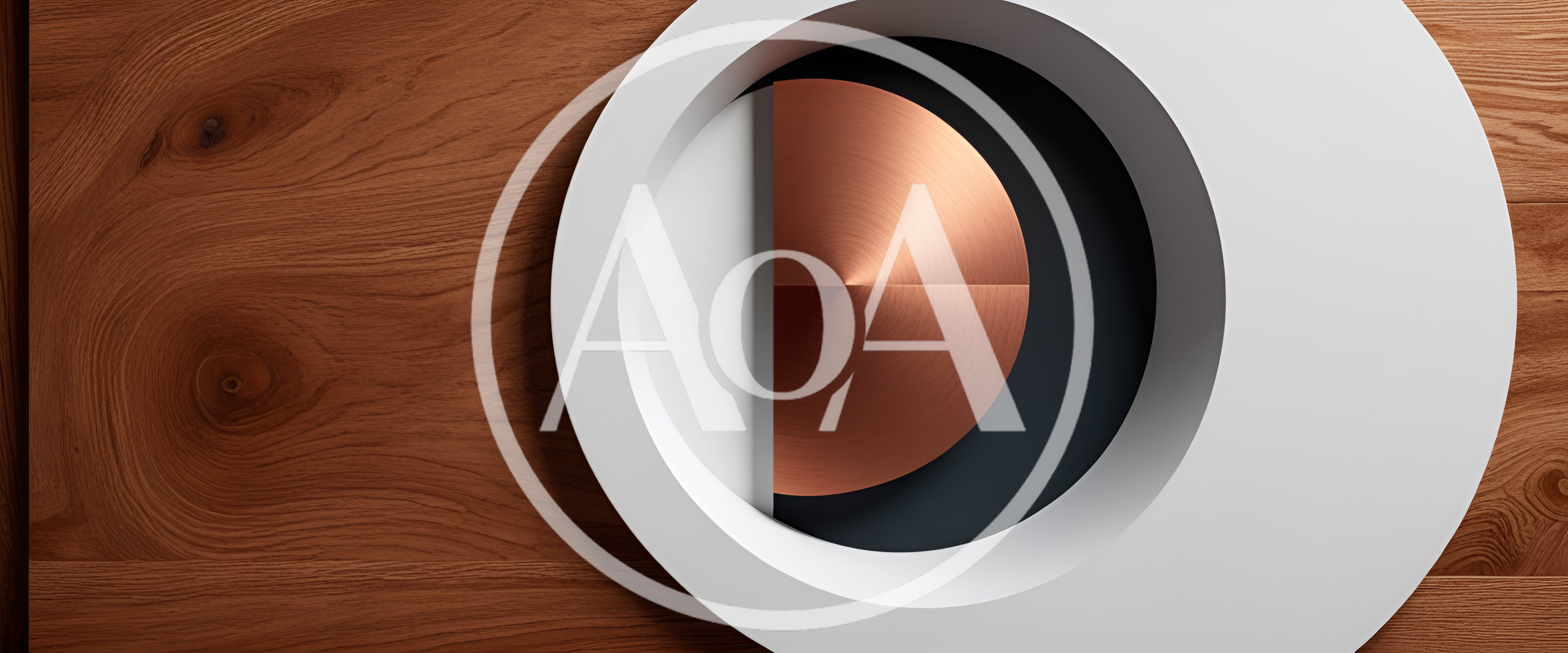 Abstract Geometric Copper And White Circular Wall Art