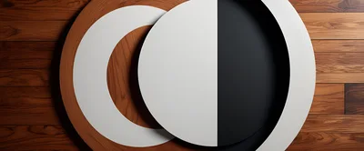 Abstract Geometric Circles On Wooden Background