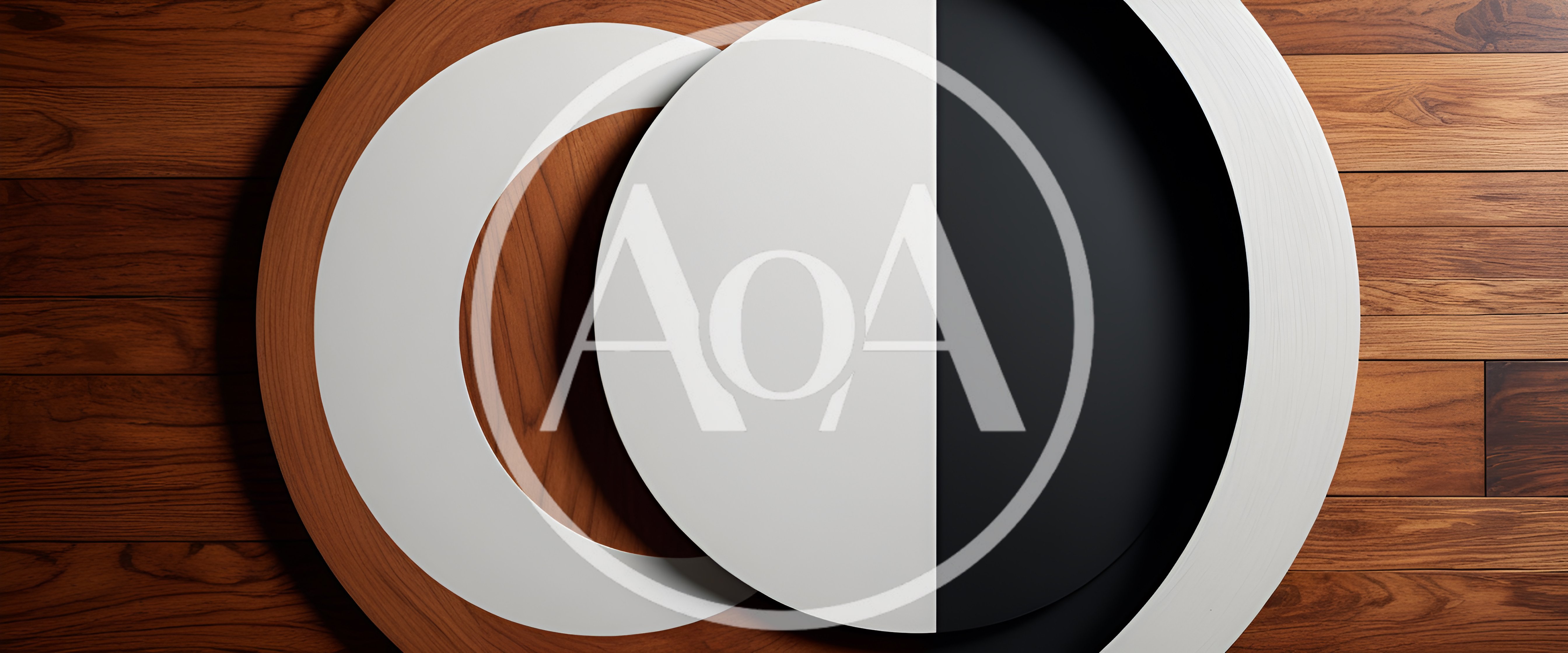 Abstract Geometric Circles On Wooden Background