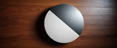 Split Circular Object On Wooden Surface