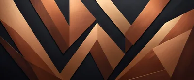Abstract Geometric Copper Panels On Dark Background