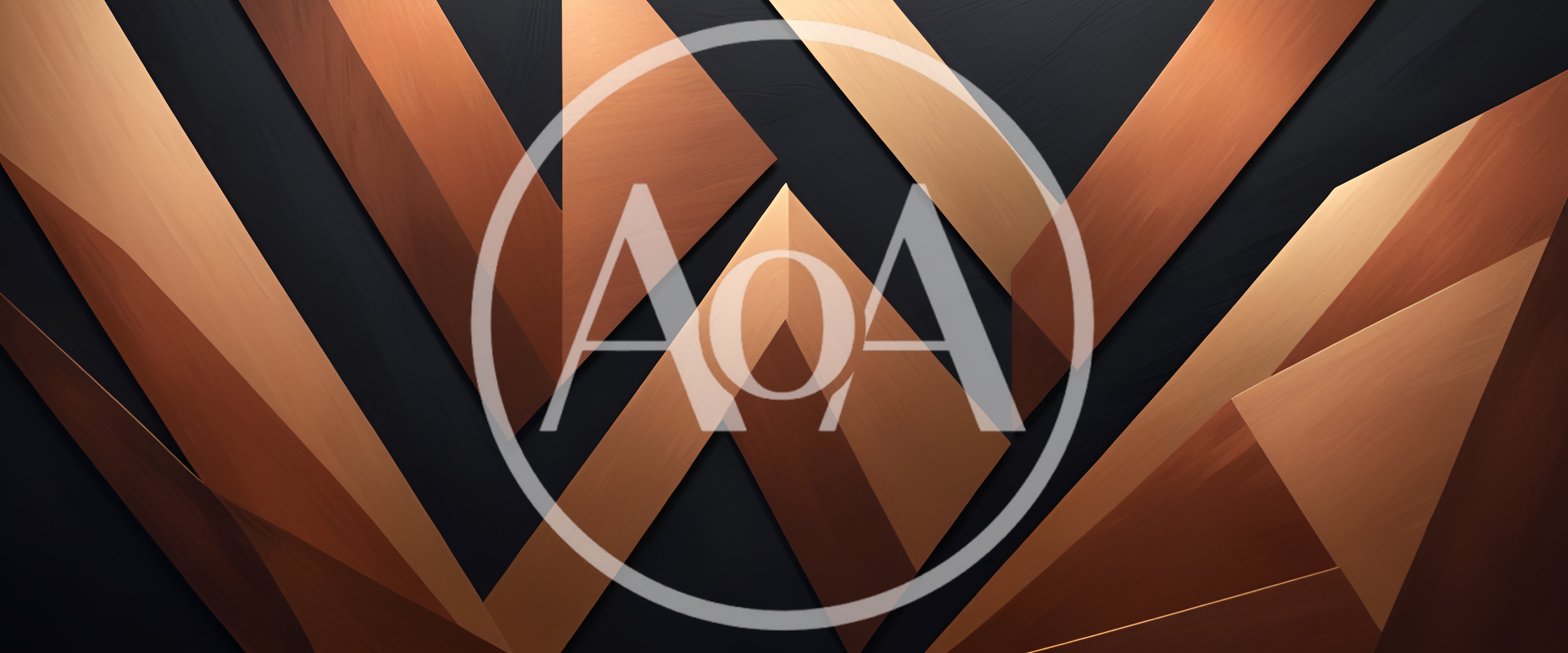 Abstract Geometric Copper Panels On Dark Background