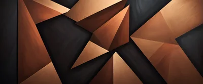 Abstract Geometric Copper Shapes On Dark Background