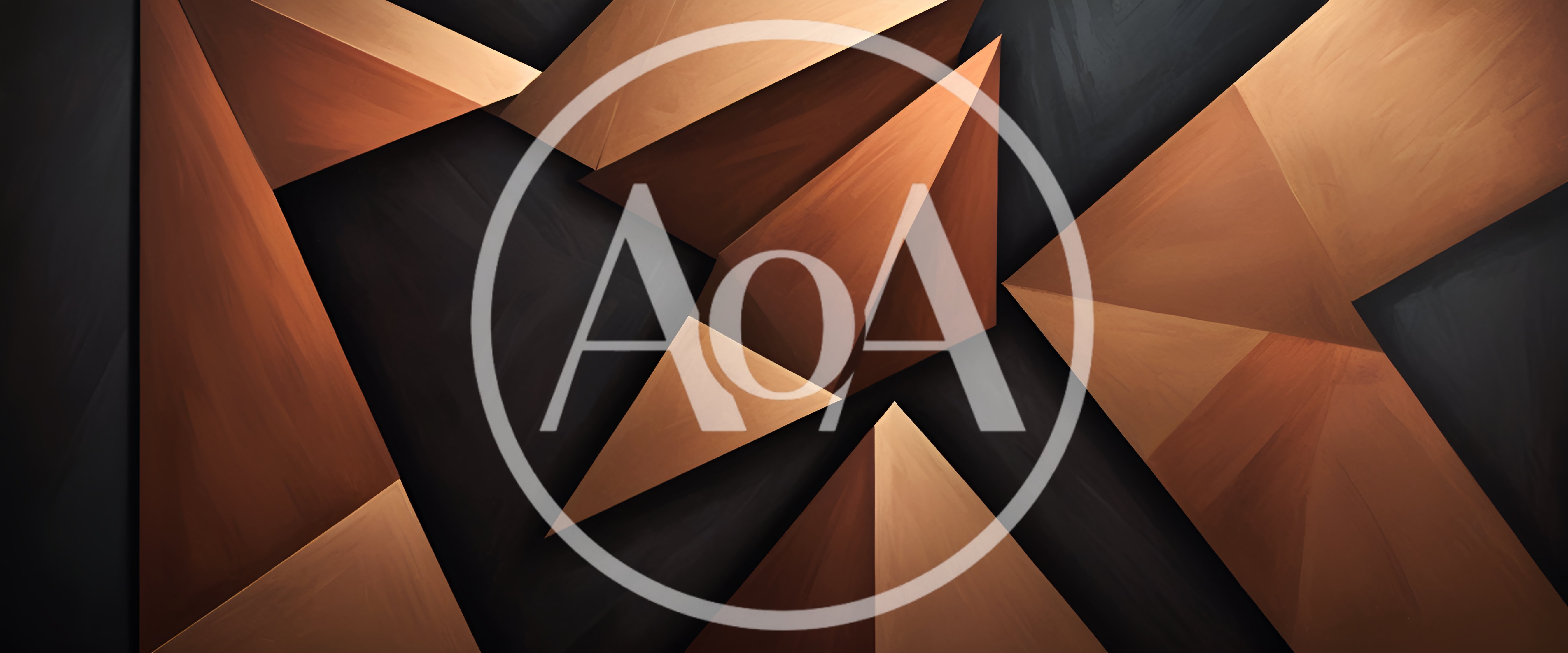 Abstract Geometric Copper Shapes On Dark Background
