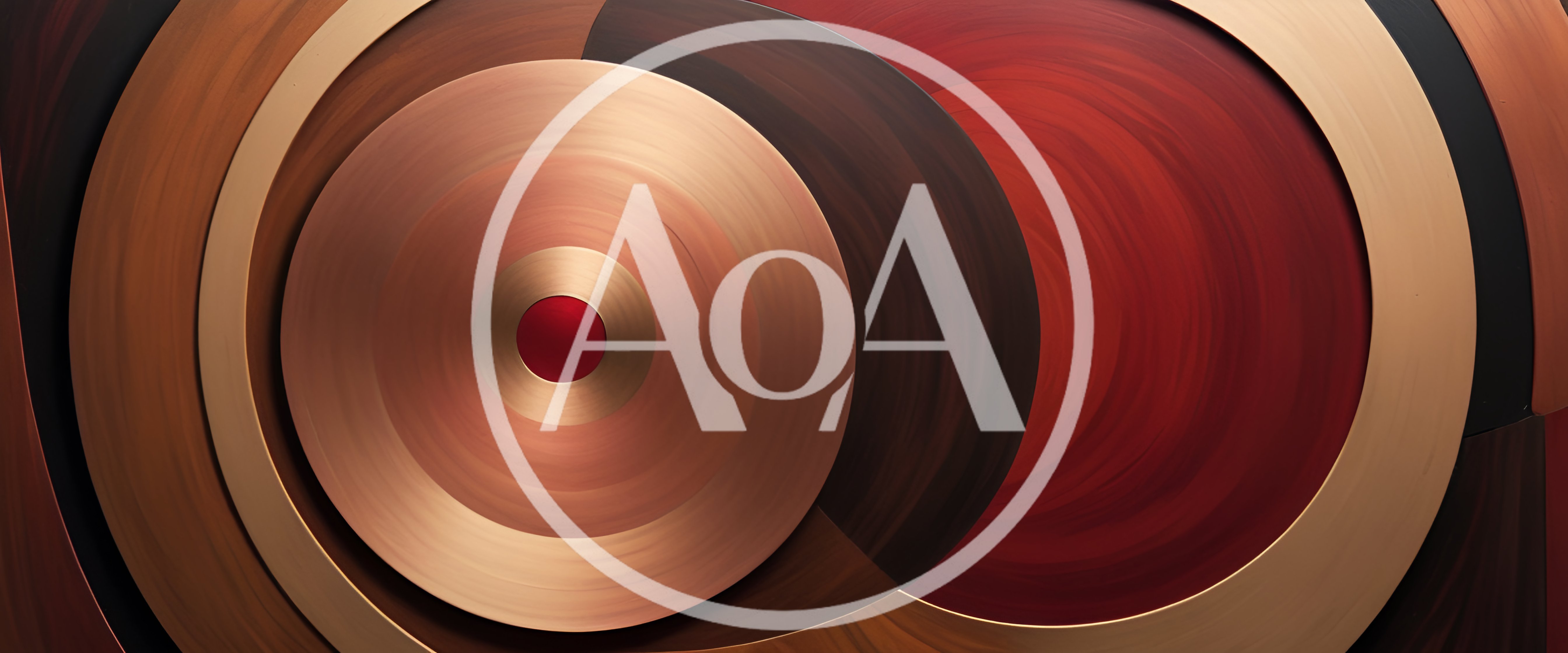 Abstract Concentric Circles With Metallic And Wood Textures