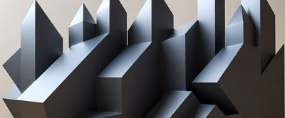 Abstract 3D Geometric Shapes In Minimalist Style