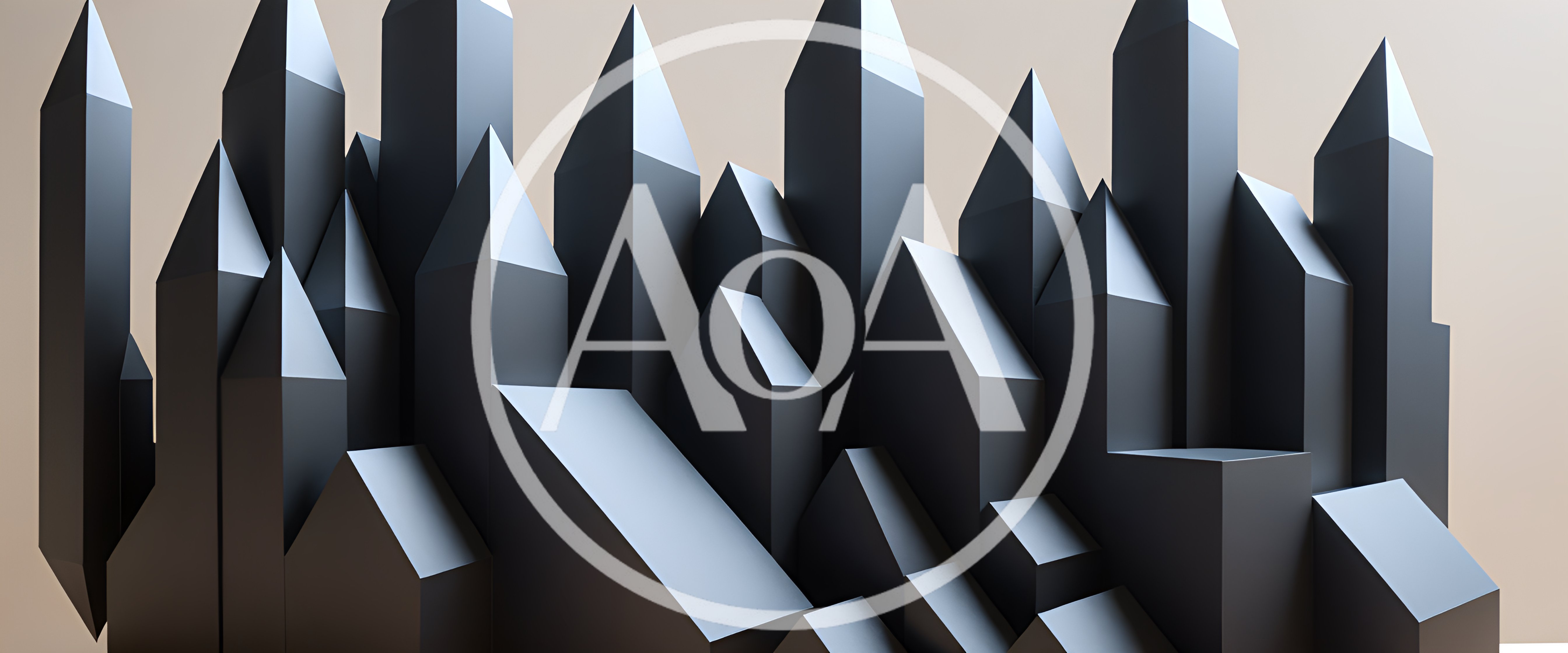 Abstract 3D Geometric Cityscape With Pointed Towers