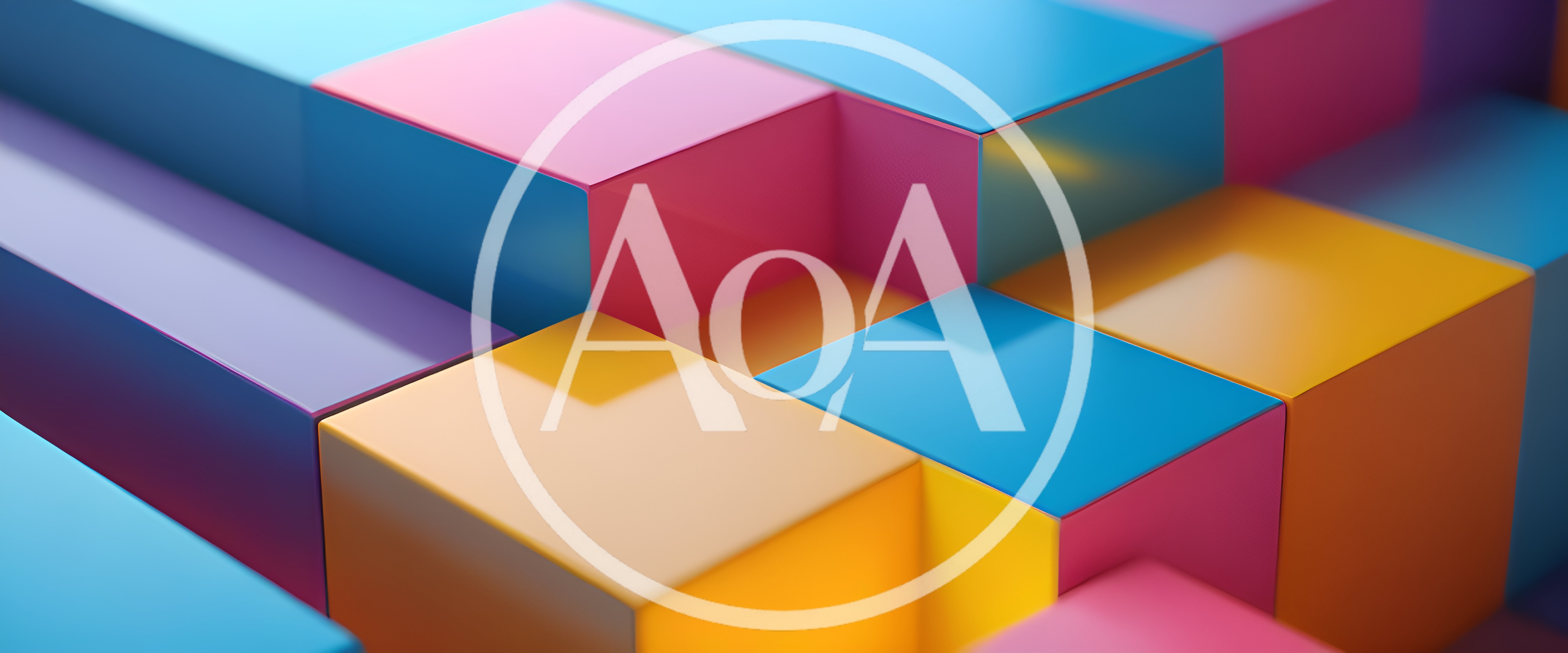 Abstract 3D Rendered Colorful Geometric Cubes