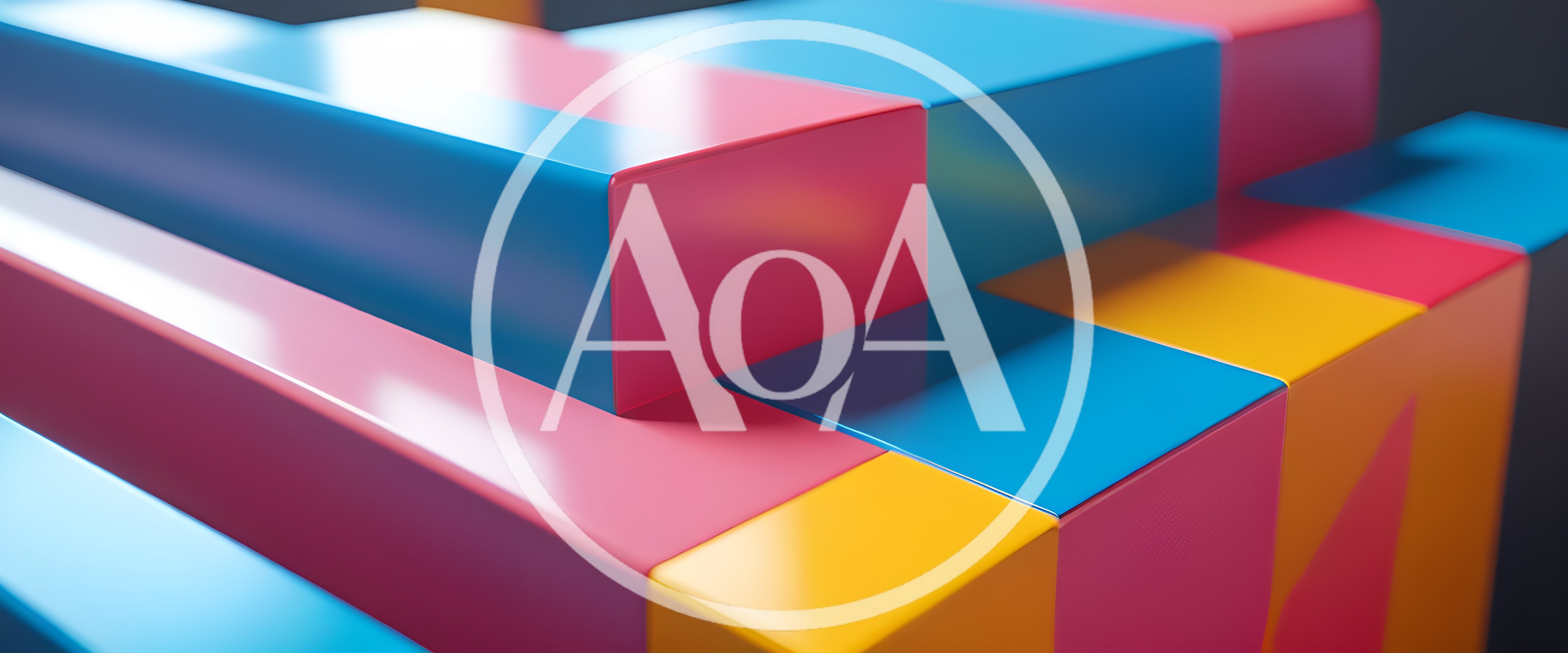 Abstract 3D Geometric Blocks With Vibrant Colors