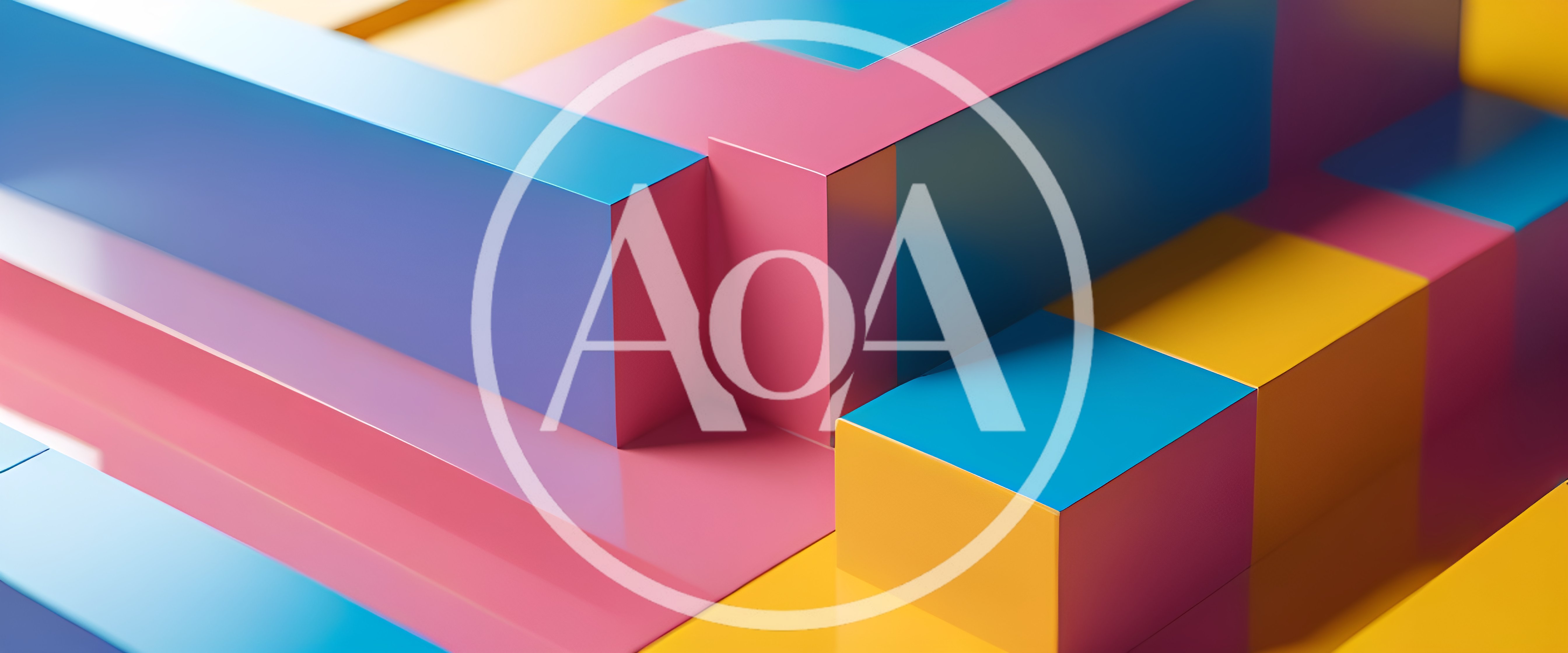 Abstract 3D Geometric Blocks In Vibrant Colors