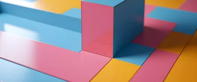 Abstract 3D Geometric Shapes With Vibrant Colors