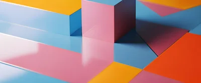 Abstract 3D Geometric Shapes With Vibrant Colors