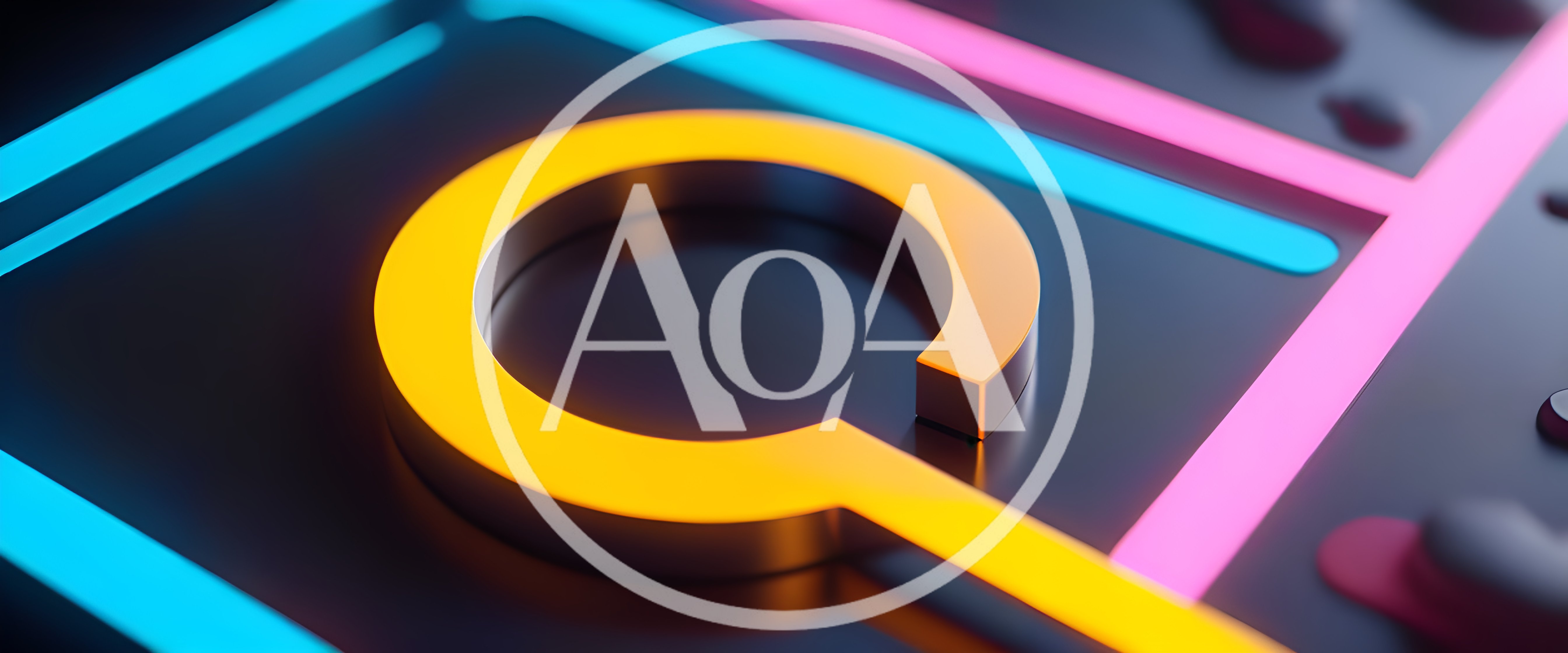 Abstract 3D Rendered Letter Q With Neon Lighting