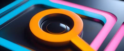 Abstract 3D Rendered Magnifying Glass Icon