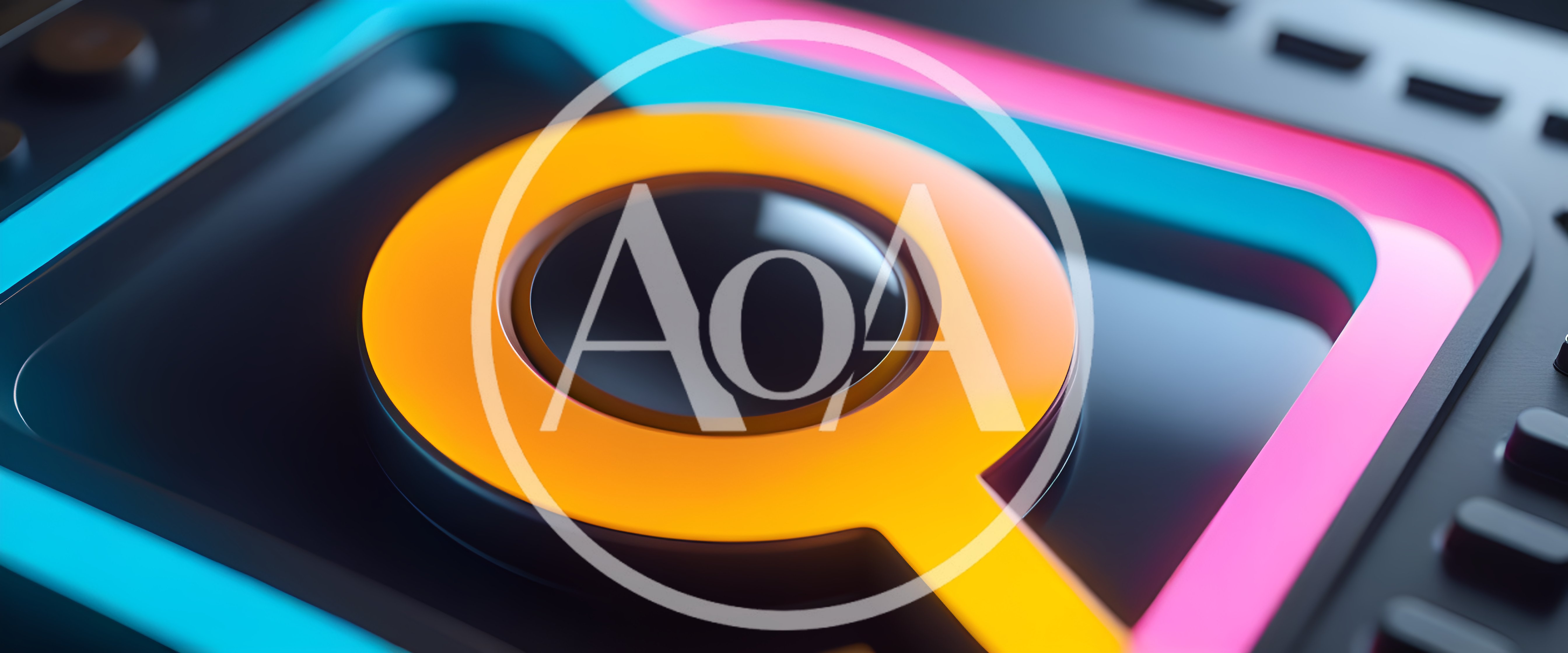 Abstract 3D Rendered Glowing Neon Search Icon