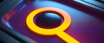 Glowing Yellow Magnifying Glass Icon On Dark Surface