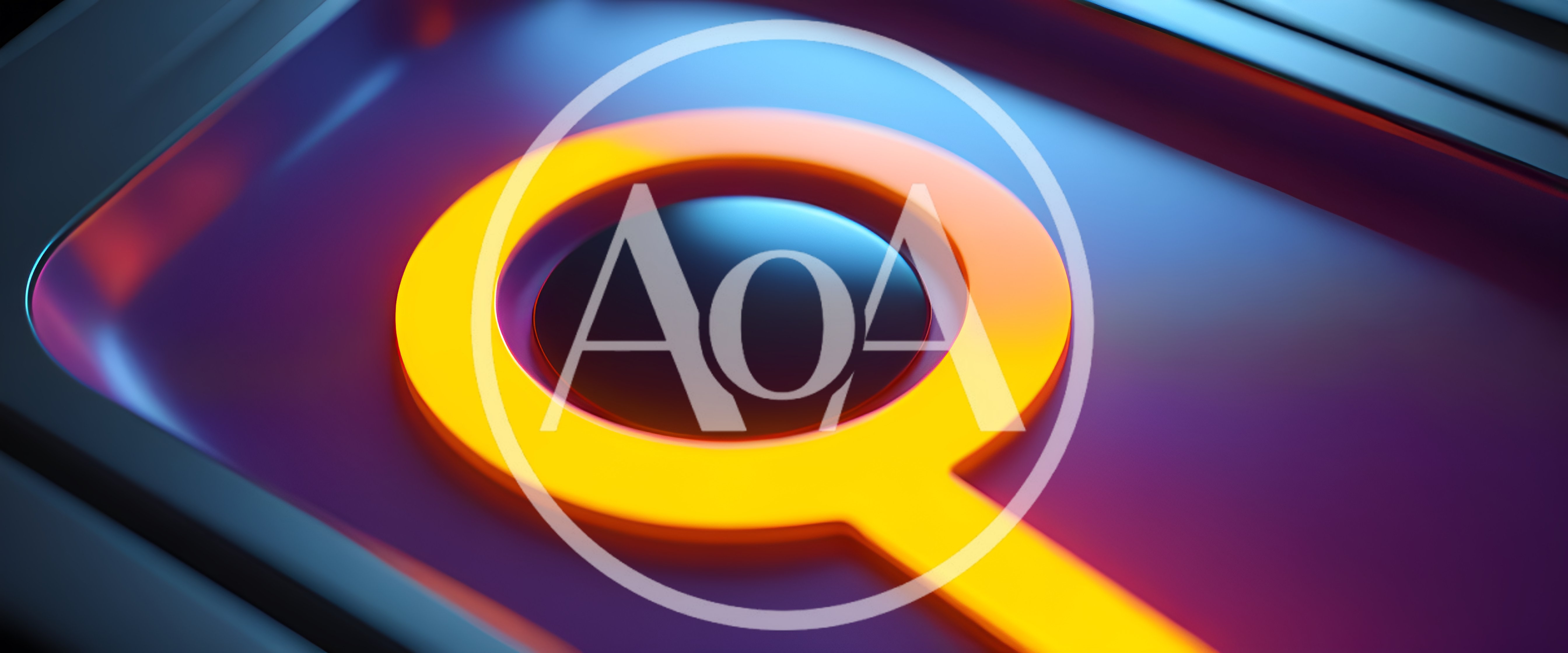 Glowing Yellow Magnifying Glass Icon On Dark Surface