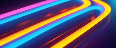Abstract Neon Light Trails In Motion
