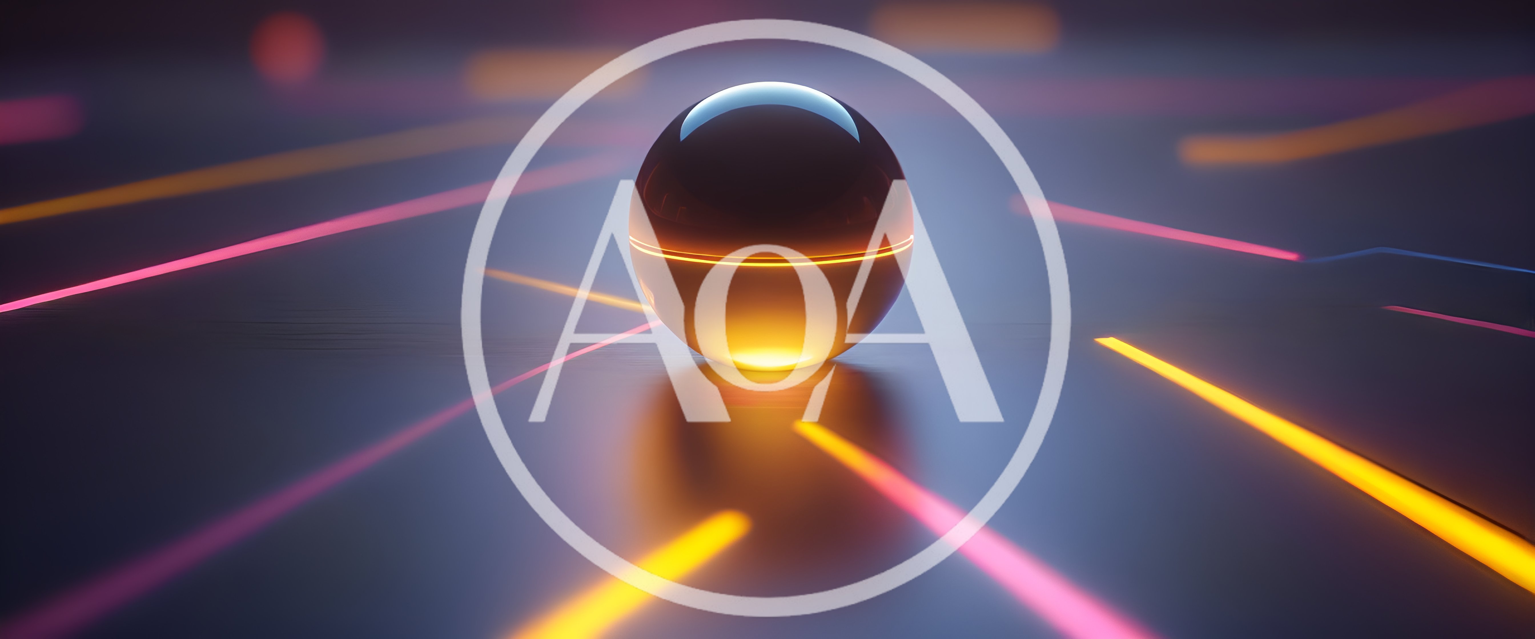 Glowing Abstract Sphere On Neon Light Surface