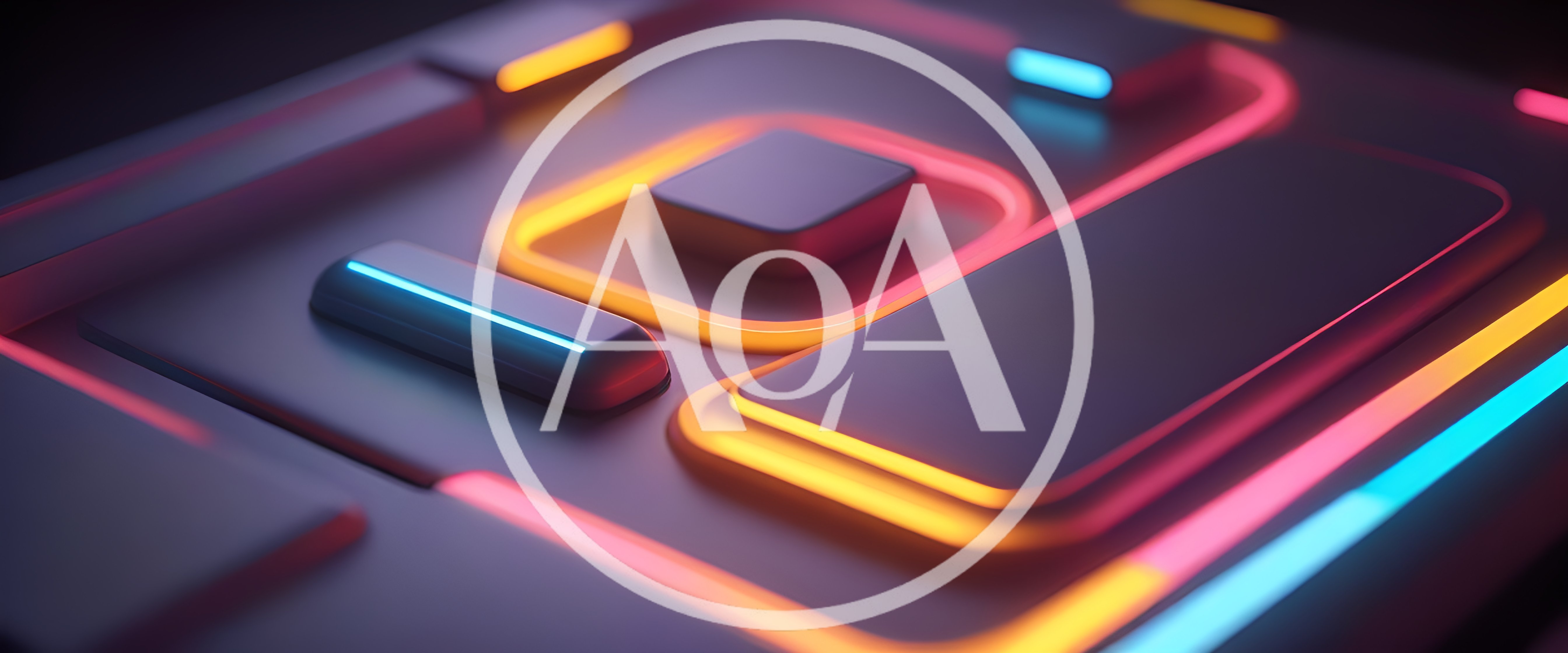 Abstract Futuristic Interface With Glowing Neon Geometric Shapes