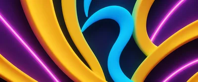 Abstract 3D Background With Glowing Neon Curves