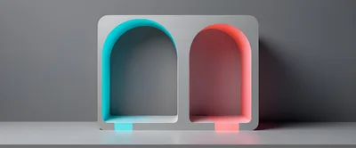Minimalist Arch Display With Neon Lighting