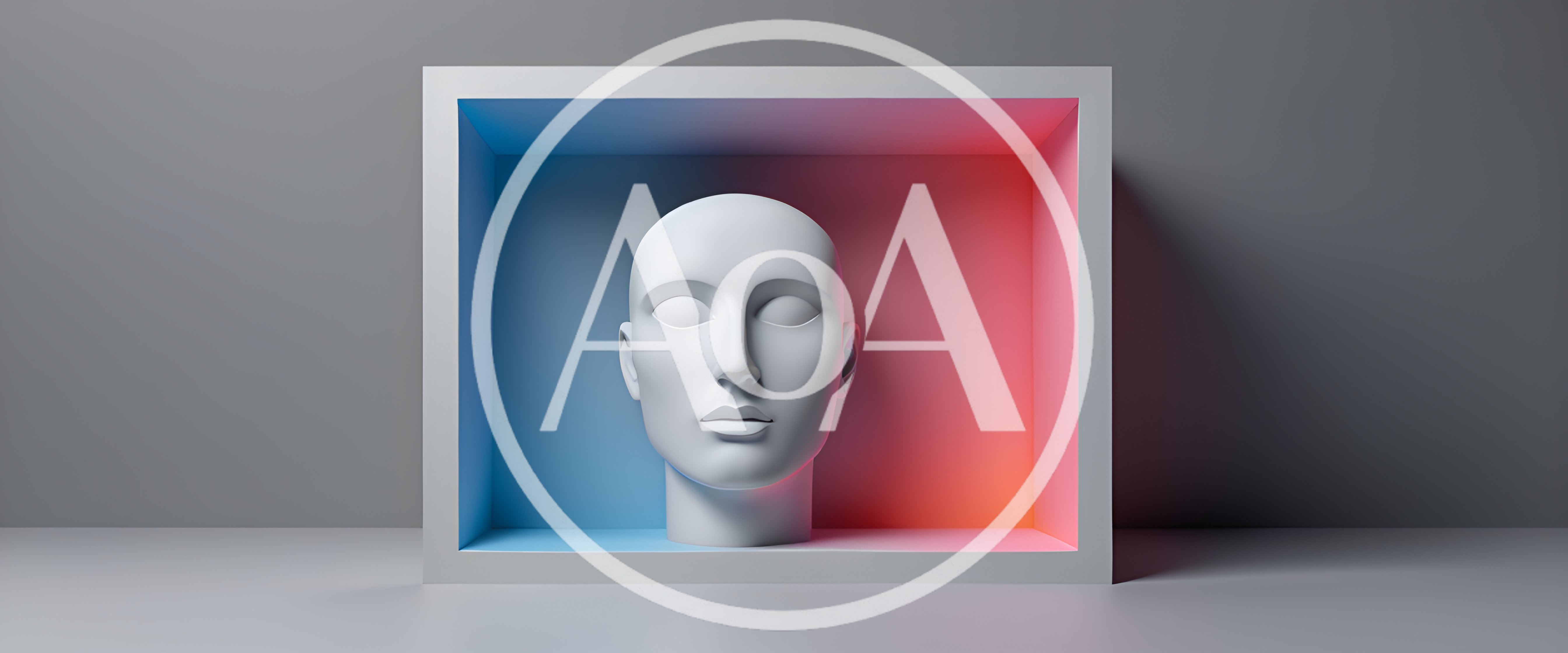 Minimalist Mannequin Head Inside A Glowing Rectangular Frame