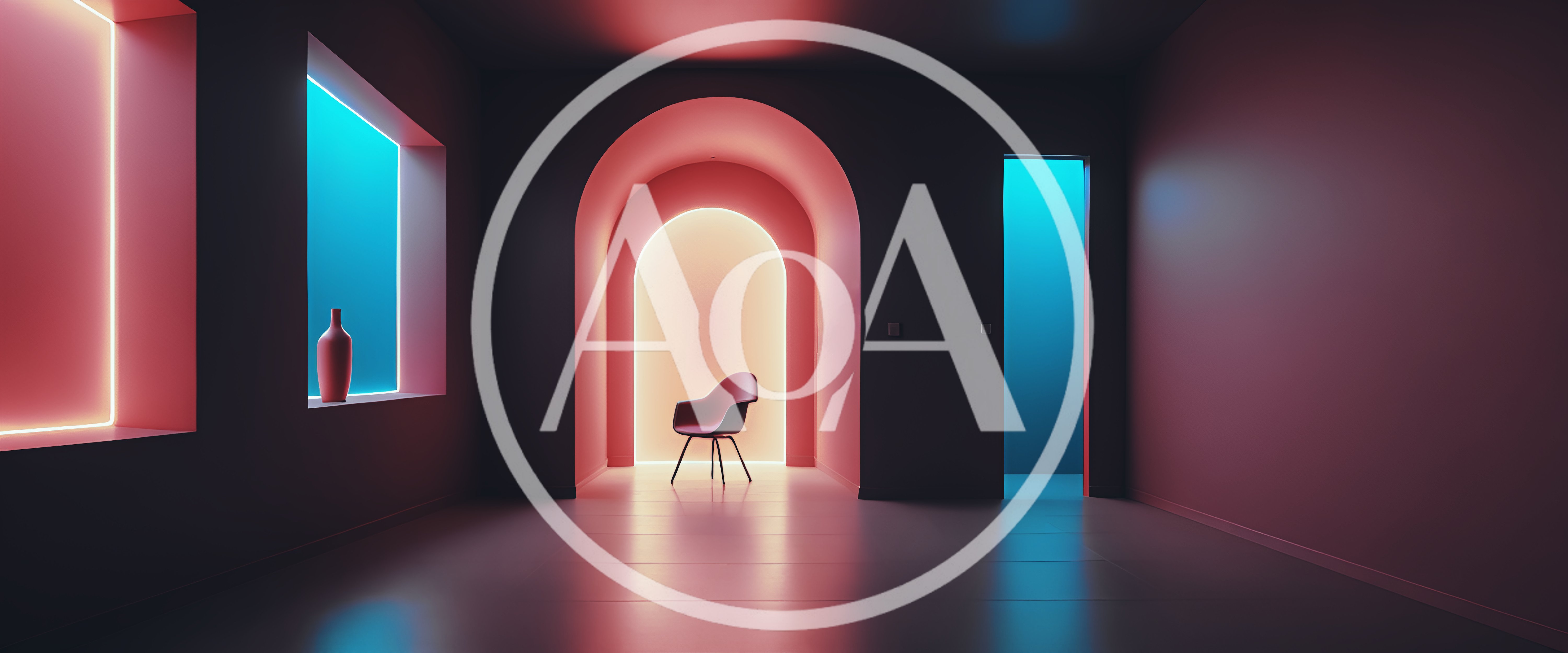 Minimalist Interior With Archway And Modern Chair