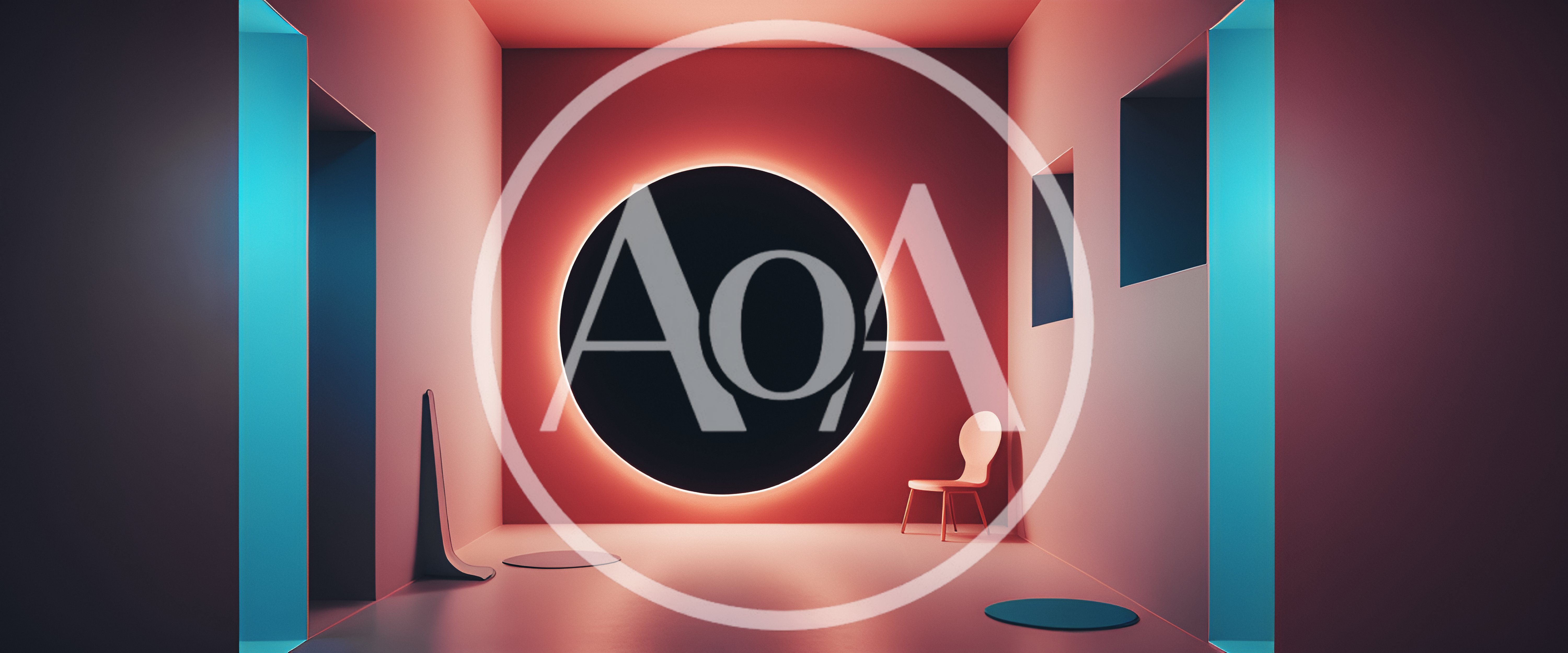 Minimalist Room With Glowing Circular Portal And Chair