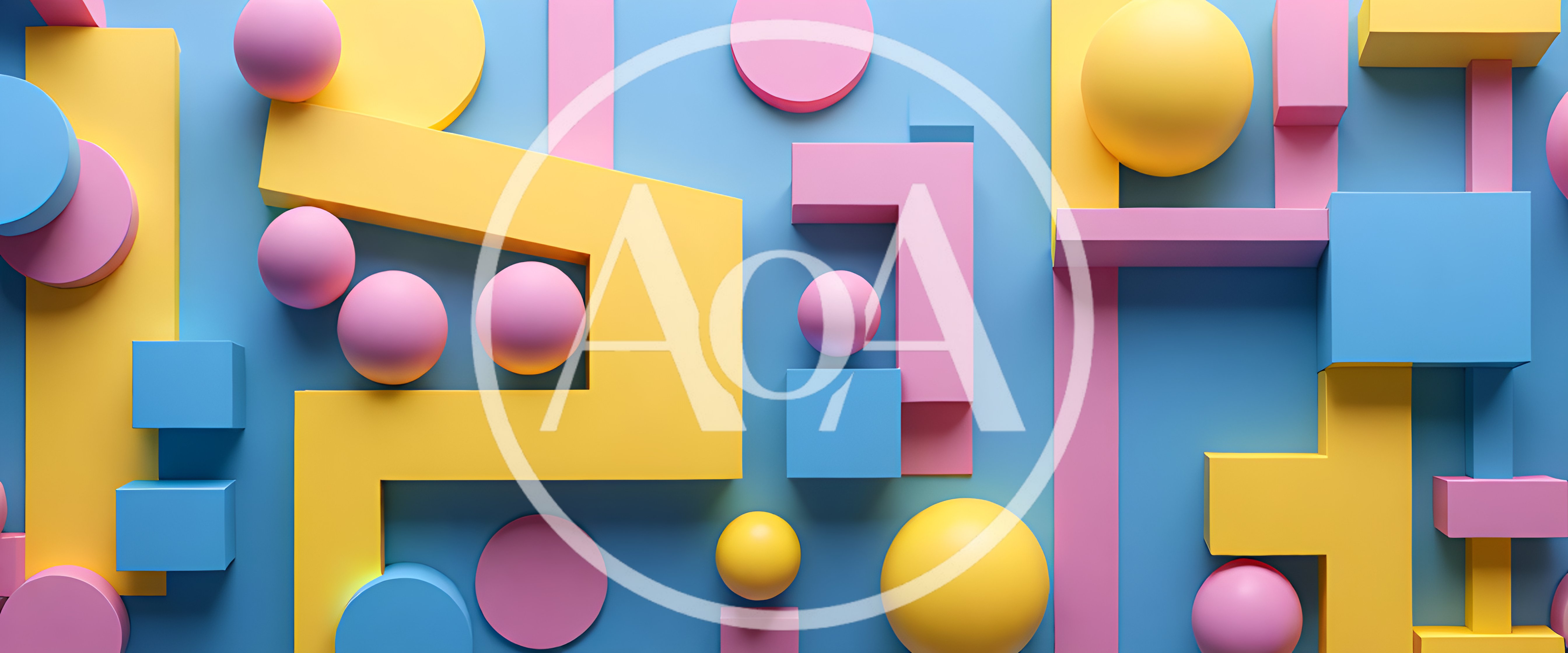 Abstract 3D Geometric Shapes Composition