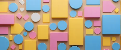 Abstract Geometric Shapes In Pastel Colors