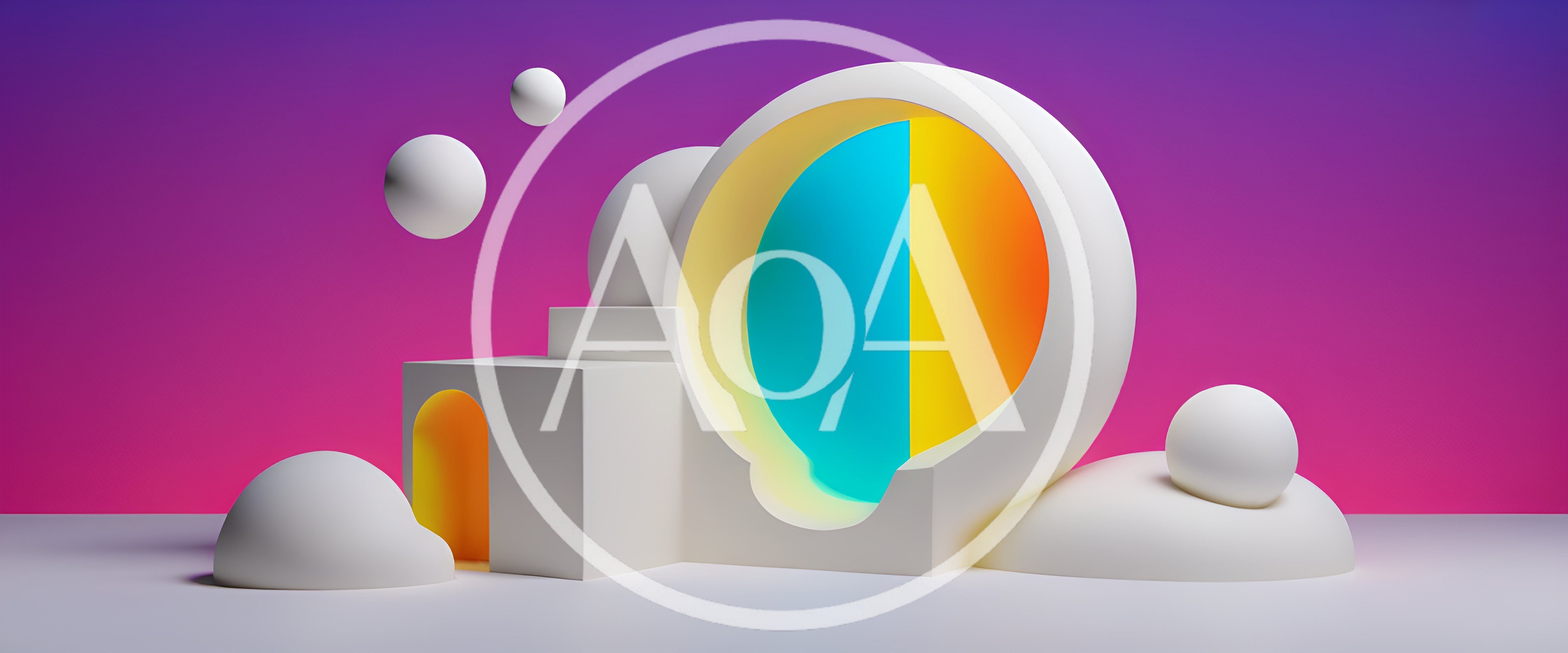 Abstract 3D Geometric Shapes With Gradient Background