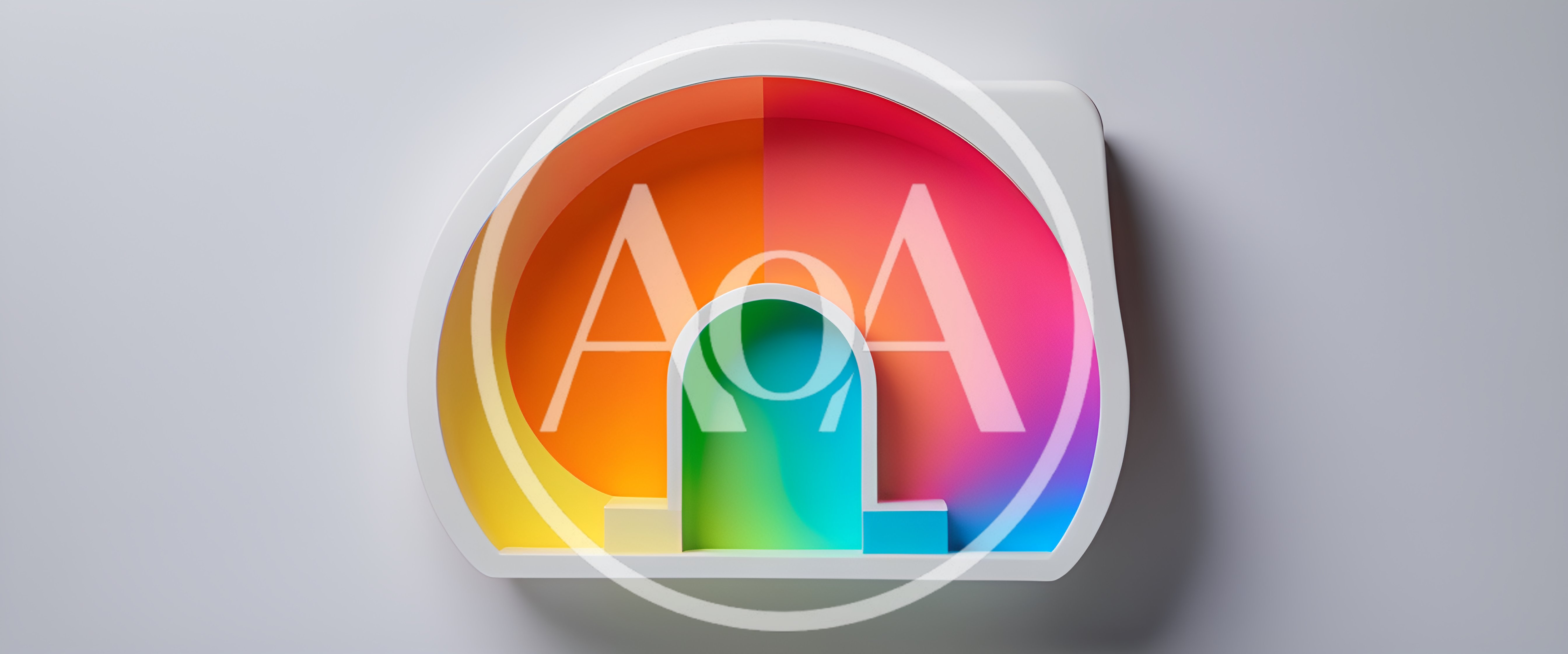 Abstract 3D Rainbow Gradient Archway Display