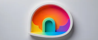 Abstract 3D Rainbow Archway Display Platform